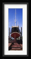 Low angle view of a sailing ship at a shipyard, Antigua Fine Art Print