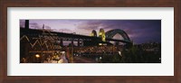 Bridge lit up at night, Sydney Harbor Bridge, Sydney, New South Wales, Australia Fine Art Print