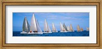 Yachts in the ocean, Key West, Florida, USA Fine Art Print