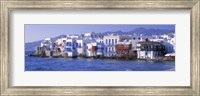 Buildings on the Waterfront, Mykonos, Greece Fine Art Print