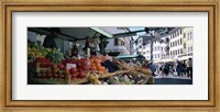 Group of people in a street market, Lake Garda, Italy Fine Art Print