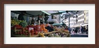 Group of people in a street market, Lake Garda, Italy Fine Art Print