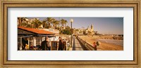 Tourists in a cafe, Tapas Cafe, Sitges Beach, Catalonia, Spain Fine Art Print