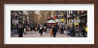 Tourists in a street, Barcelona, Spain Fine Art Print