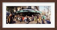 Group of people at a sidewalk cafe, Les Deux Magots, Saint-Germain-Des-Pres Quarter, Paris, France Fine Art Print
