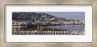 High Angle View Of Boats Docked At Harbor, Cannes, France Fine Art Print