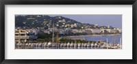 High Angle View Of Boats Docked At Harbor, Cannes, France Fine Art Print