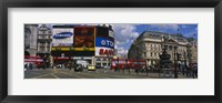 Commercial signs on buildings, Piccadilly Circus, London, England Fine Art Print