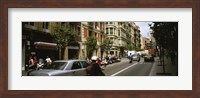 Traffic On A Road, Barcelona, Spain Fine Art Print