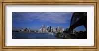 Skyscrapers On The Waterfront, Sydney Harbor Bridge, Sydney, New South Wales, United Kingdom, Australia Fine Art Print