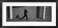 Side Profile Of A Businessman Running With A Briefcase, Germany Fine Art Print