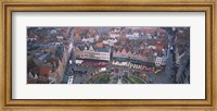 Aerial view of a town square, Bruges, Belgium Fine Art Print