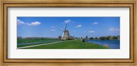 Windmill and Canals near Leiden The Netherlands Fine Art Print