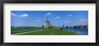 Windmill and Canals near Leiden The Netherlands Fine Art Print