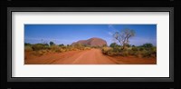 Desert Road And Ayers Rock, Australia Fine Art Print