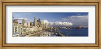 High Angle View Of Boats Docked At A Harbor, Seattle, Washington State, USA Fine Art Print