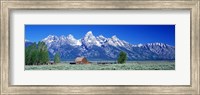 Barn On Plain Before Mountains, Grand Teton National Park, Wyoming, USA Fine Art Print