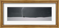 Lightning in the sky over a desert, White Sands National Monument, New Mexico, USA Fine Art Print