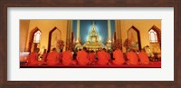 Monks, Benchamapophit Wat, Bangkok, Thailand Fine Art Print