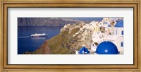 Buildings in a valley, Santorini, Cyclades Islands, Greece Fine Art Print
