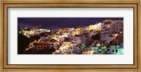 Town at night, Santorini, Greece Fine Art Print