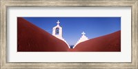 Low angle view of a bell tower of a church, Mykonos, Cyclades Islands, Greece Fine Art Print