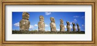 Row of Stone Heads, Easter Islands, Chile Fine Art Print