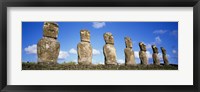 Row of Stone Heads, Easter Islands, Chile Fine Art Print