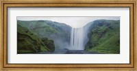 Panoramic View Of A Waterfall, Skogafoss Waterfall, Skogar, Iceland Fine Art Print