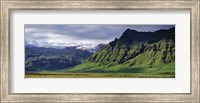 View Of Farm And Cliff In The South Coast, Sheer Basalt Cliffs, South Coast, Iceland Fine Art Print