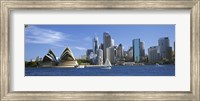 Australia, New South Wales, Sydney, Sydney harbor, View of Sydney Opera House and city Fine Art Print