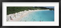 Aerial view of tourists on the beach, Horseshoe Bay, Bermuda Fine Art Print