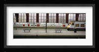 Trains at a railroad station platform, Antwerp, Belgium Fine Art Print