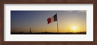 French flag waving in the wind, Paris, France Fine Art Print