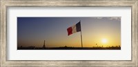 French flag waving in the wind, Paris, France Fine Art Print