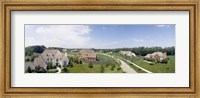 High angle view of houses on a field Fine Art Print