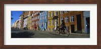 Woman Riding A Bicycle, Copenhagen, Denmark Fine Art Print