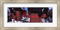 Group Of Men Playing Drums In The Street, Scotland, United Kingdom Fine Art Print