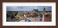 High angle view of a city, Warsaw, Poland Fine Art Print