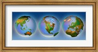 Close-up of three globes Fine Art Print