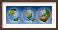 Close-up of three globes Fine Art Print