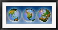 Close-up of three globes Fine Art Print