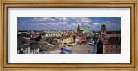 High angle view of a market square, Warsaw, Silesia, Poland Fine Art Print