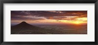 Silhouette Of A Hill At Sunset, Roseberry Topping, North Yorkshire, Cleveland, England, United Kingdom Fine Art Print