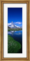 Reflection of a mountain in water, Riffelsee, Matterhorn, Switzerland Fine Art Print