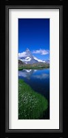 Reflection of a mountain in water, Riffelsee, Matterhorn, Switzerland Fine Art Print