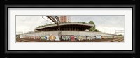 Graffiti on the wall along a railroad track, Basel, Switzerland Fine Art Print