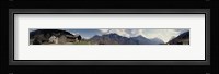 Low angle view of mountains, Navone Village, Blenio Valley, Ticino, Switzerland Fine Art Print