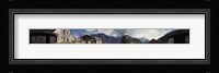 Low angle view of mountains near a village, Navone Village, Blenio Valley, Ticino, Switzerland Fine Art Print