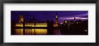 Government Building Lit Up At Night, Big Ben And The House Of Parliament, London, England, United Kingdom Fine Art Print